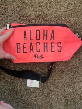 PINK Victoria's Secret ALOHA BEACHES Neon Coral Cooler